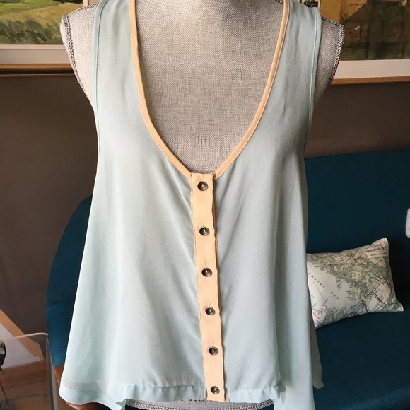 Sheer Aqua Top/Vest - Picture 1 of 8
